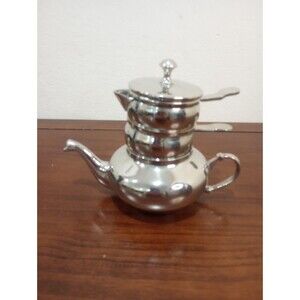 Vintage British-style Tea Pot Set, Silver Plated